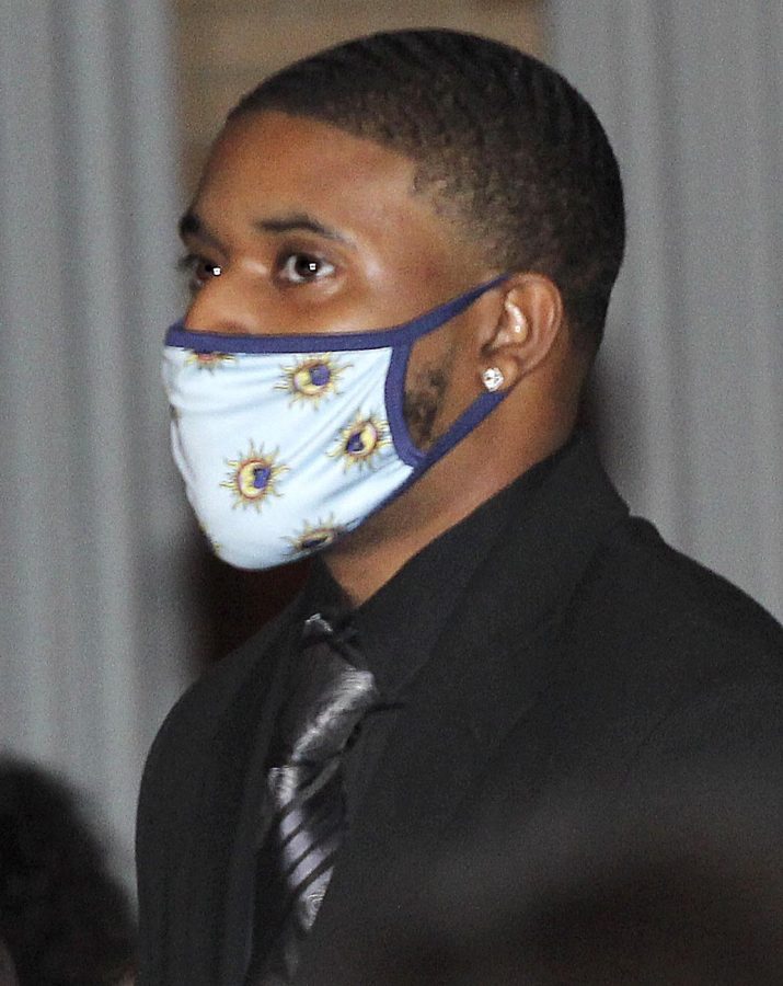 Jerimiah Boyd-Johnson, a senior political science major, walks down the aisle at the Homecoming Coronation Oct. 18 in the Martin Luther King Jr. University Union Grand Ballroom. Boyd-Johnson is a part of several campus organizations such as the Black Student Union, Alpha Phi Alpha Fraternity Inc., the Student Police Advisory Board, and the search committee for the Chief of Police.