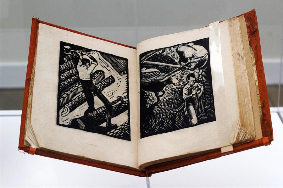 The Abraham Lincoln Biography, in woodcuts on Monday at Tarble Arts Center for part of the Working Artists Exhibit. 