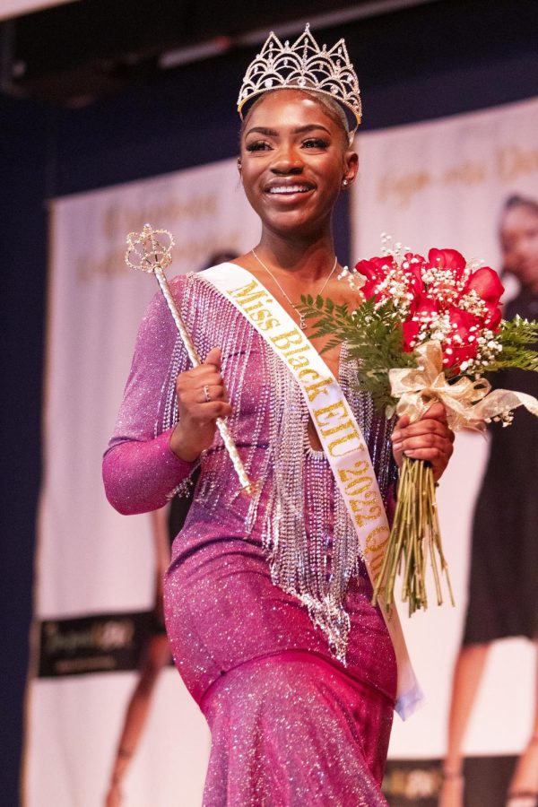 Jaedah Franks, a sophomore biology major, wins Miss Black EIU 2022 at the celebration of the 50th Anniversary Scholarship Pageant on Saturday night.
