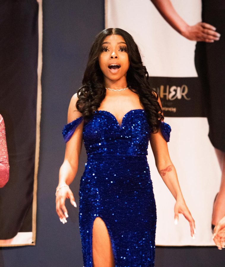 Brianna Hall-Dennis, a junior political science major, wins the 2nd runner-up for 2022 Miss Black EIU at the 50th Anniversary Scholarship pageant.