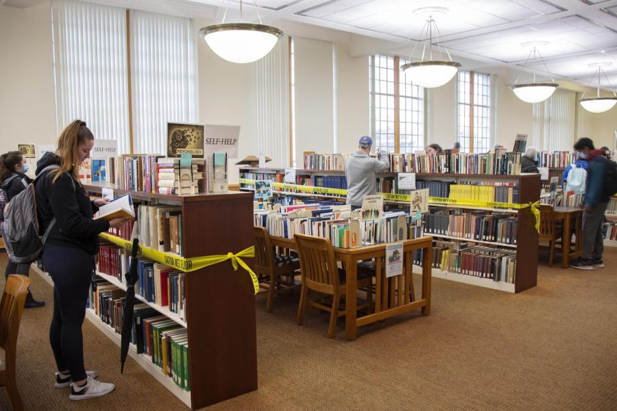 Booth Library’s annual Spring Book Sale takes place inside the West Reading Room for anyone to buy discounted books all morning and afternoon.