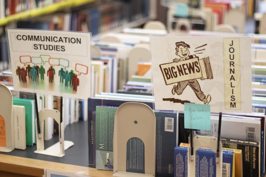 The annual Spring Book Sale in Booth Library has hundreds of books with different selections such as communication studies and journalism available for discounted prices.