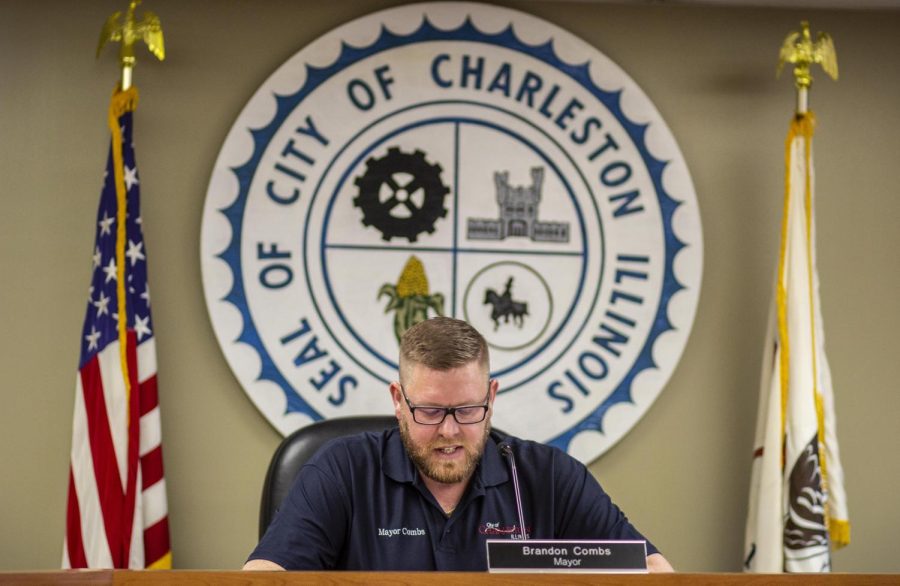 Charleston City Mayor Brandon Combs introduces an ordinance for the Tax Increment Financing during the City Council meeting on Tuesday.