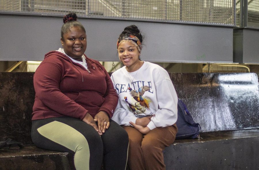 From left, Sumarias Midcalf, a junior biological sciences major, and Jaleya Peebles, a senior biological sciences major, pose for a picture in the Doudna Fine Arts Center Monday afternoon. The two said changing Douglas Halls name is a step in the right direction of where Eastern needs to go in promoting diversity and a better environment for students of color. I feel that anything Eastern does to try to bridge the gap between people, students of color and white students should be done, Peebles said. I also think that just changing the name is just the beginning of something that they should be doing to not necessarily make amends, but try to make Eastern better for our students.