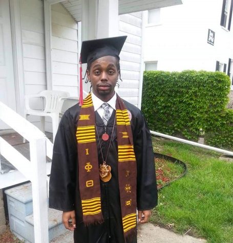 Photo of Kristian K.P. Philpotts submitted and taken by Marla Rice, his mother after he graduated from Illinois State University.