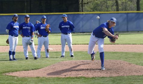 Submitted Photo
Kyle Lang, a senior right-handed pitcher, warms up during the Saturday, May 7 Morehead State Series at Coaches Stadium.(Sandy King | Eastern Athletics)