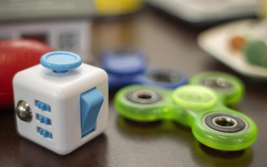 Fidget toys like squishy balls and silly puddy are available to students to alleviate stress during therapy sessions at the Counseling Clinic.