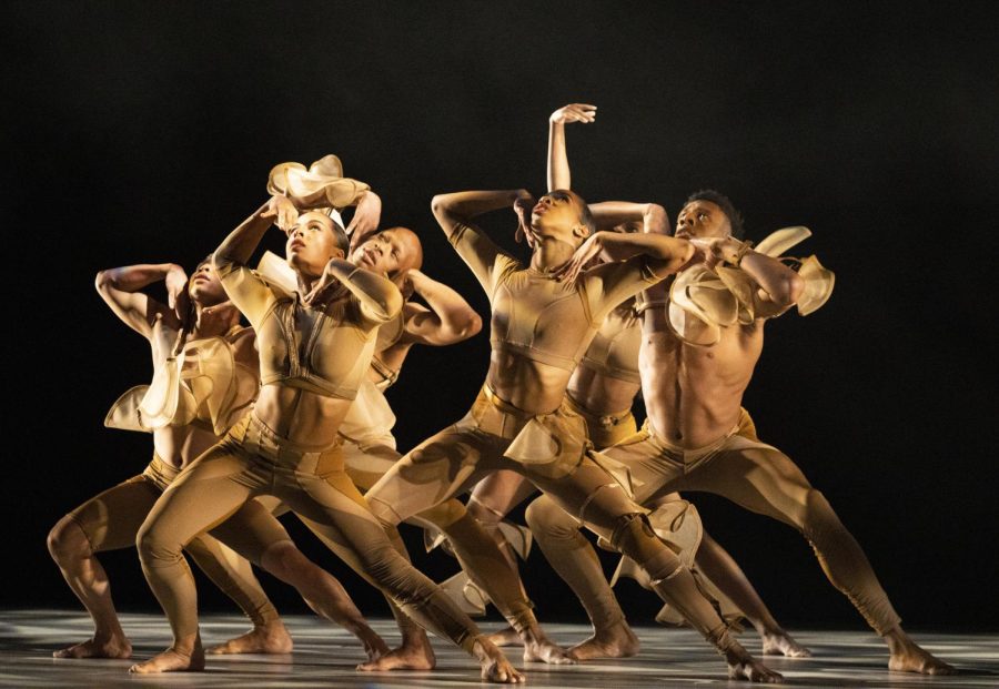 The+Company+dance+together+in+the+PSUKHE+performance+of+AILEY+II+in+the+Theatre+of+Doudna+Fine+Arts+Center+on+Thursday+night.