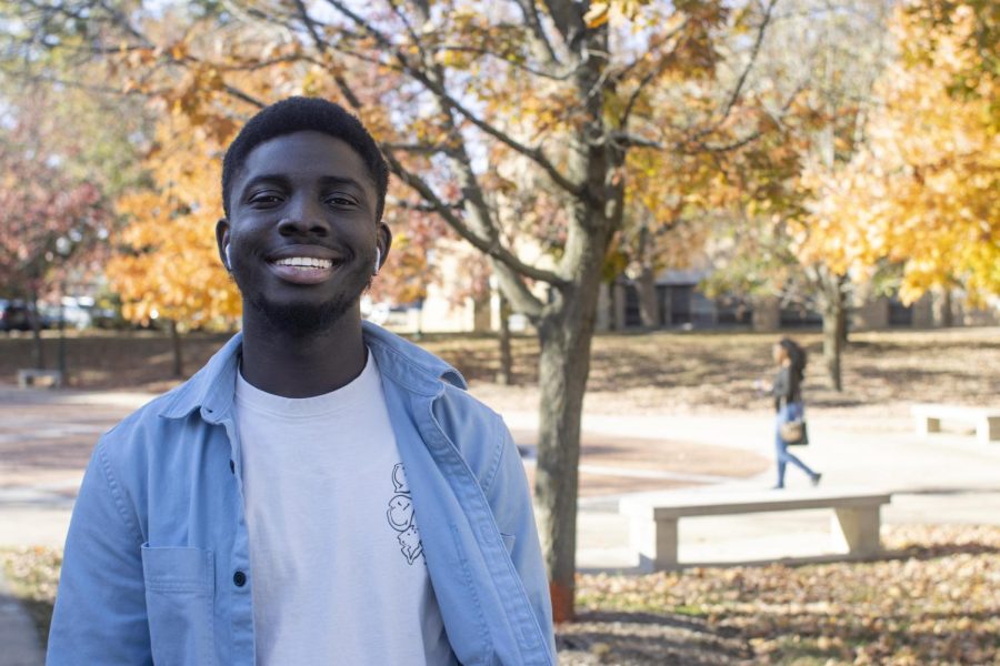 Kingsford Onyina, an economics grad student, poses for a picture for a story about personal ghost story experiences.