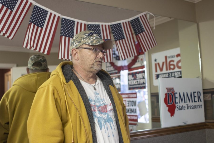 Nels Lopez, a Republican precinct committeeman, volunteers at the Republican headquarters for Election Day on Tuesday afternoon.