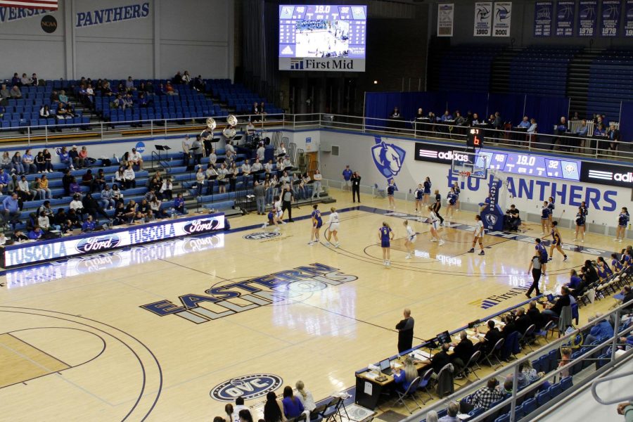 Eastern Illinois Universitys Housing and Dining program supplied  $2,200 in raffle prizes were available during the womens basketball game against the Morehead State Eagles at Lantz Arena Wednesday afternoon.