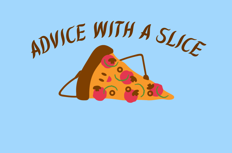 Advice with a Slice meeting provides an informal opportunity for students to ask about their futures.