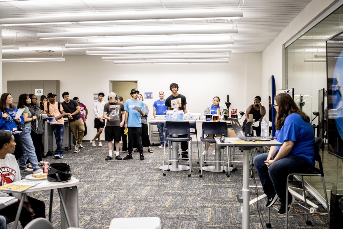 Heather Vaupel, the Study Abroad Advisor hosts the Study Abroad Explained event in Booth Library Tuesday night. Vaupel gives information on study abroad opportunities to both domestic and international students as well as how to apply for funding.  