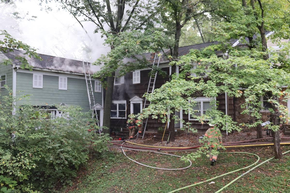 A house smoking from a fire at 912 Oakcrest Drive in Charleston, Ill., on Wednesday, Sept. 27, 2023.