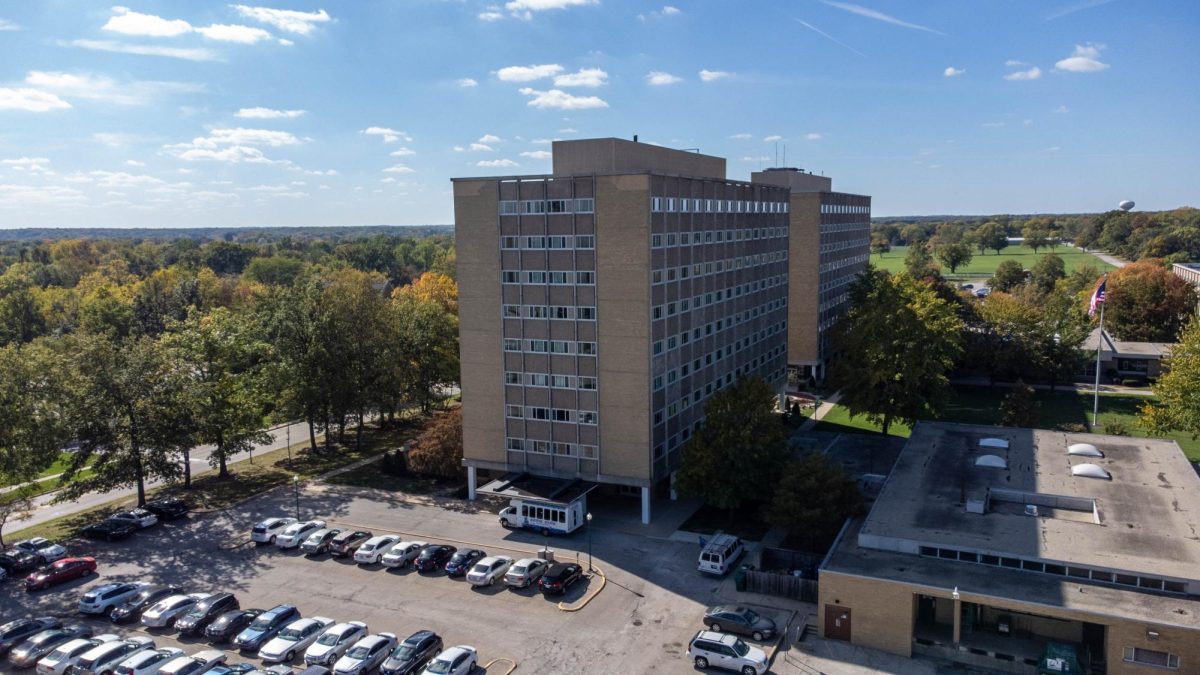 A picture of Andrews Hall on Oct 17, 2023, on Eastern Illinois University campus in Charleston Ill.