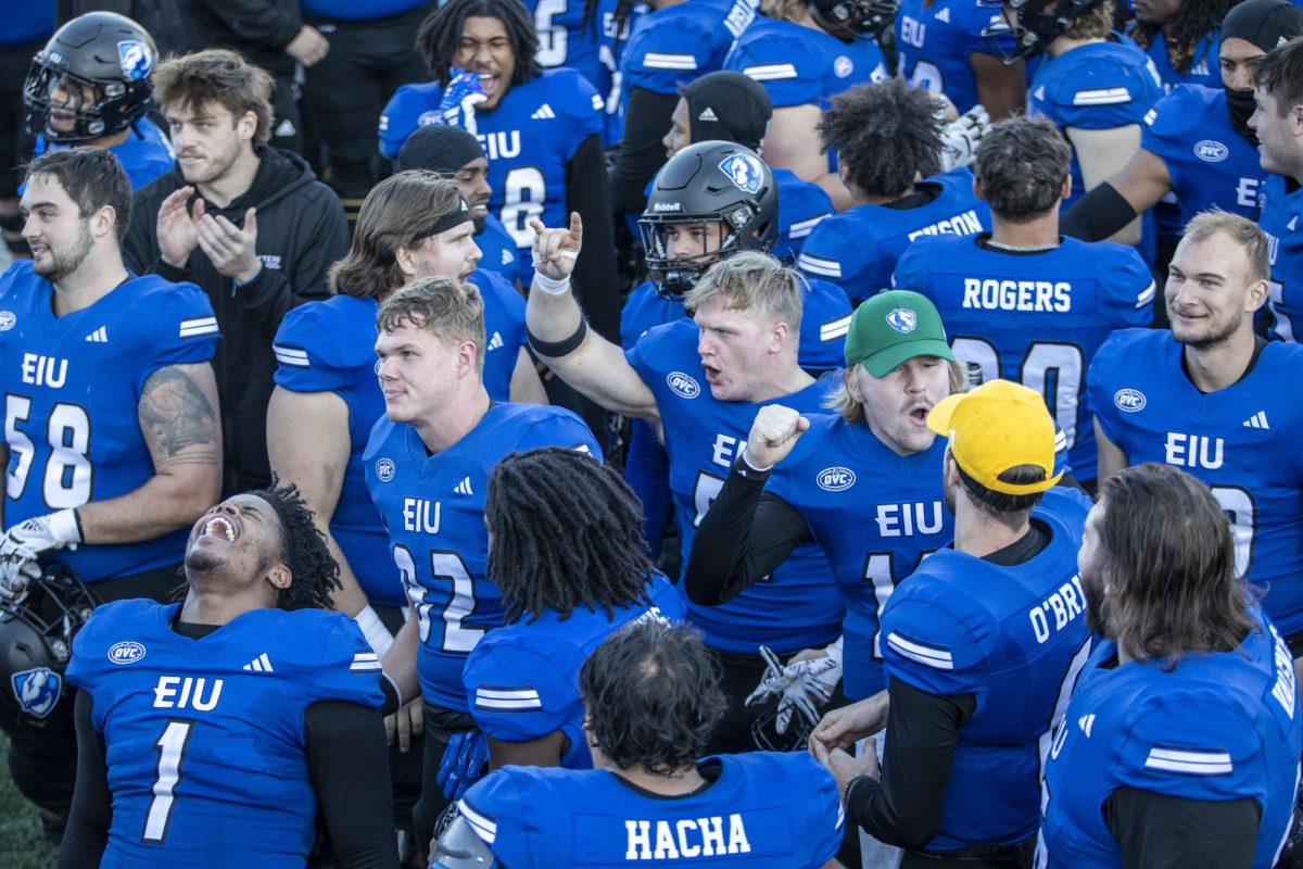 Eastern+Illinois+football+team+celebrates+after+defeating+the+Tennessee+State+Tigers+30-17+during+their+game+held+at+OBrien+Field++saturday+afternoon.
