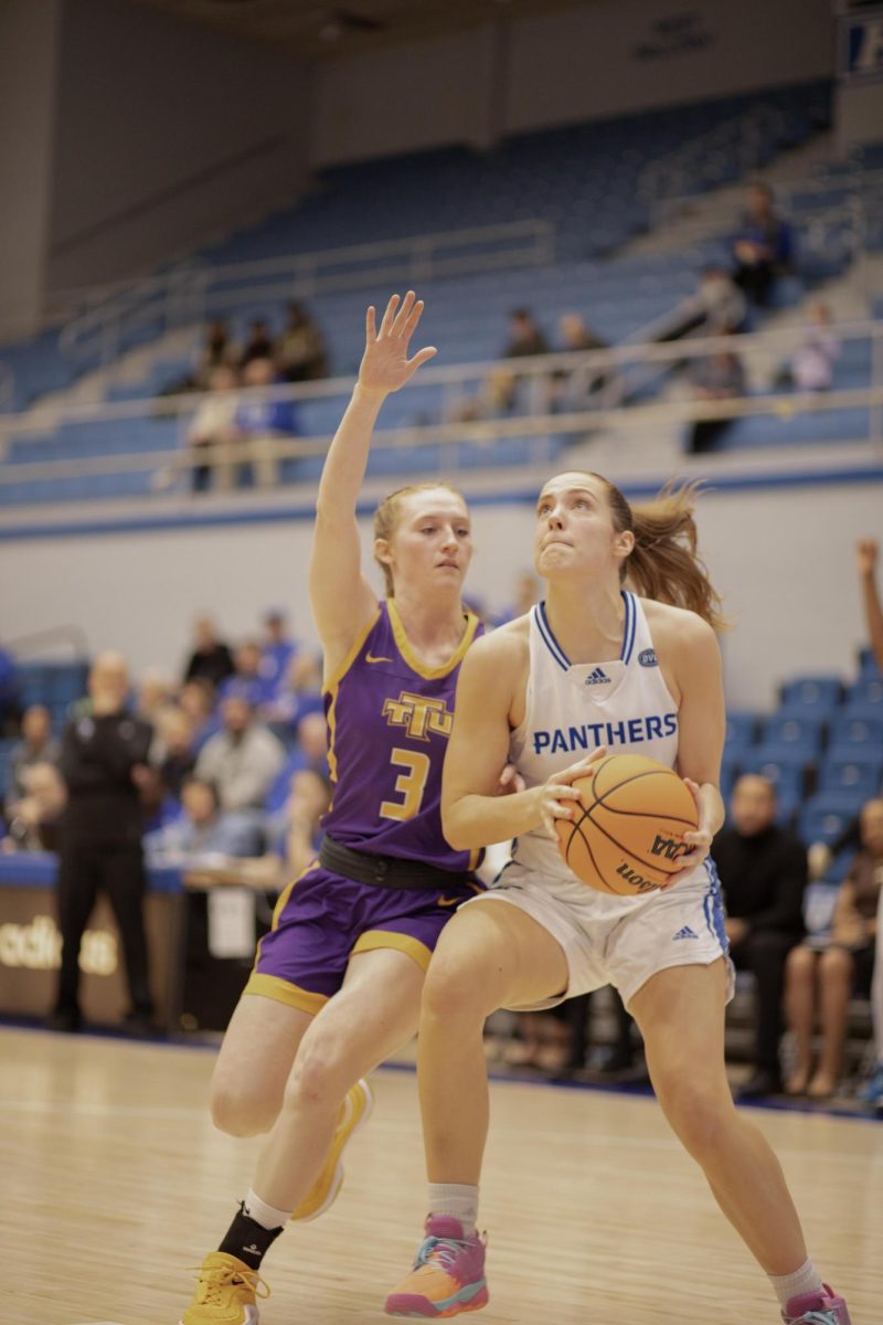 Womens basketball. Eastern Illinois Pathers Vs Tennessee Tach Golden Eagles. During the final quater pathers pulled though to win 73-71 In Groniger Arena Thursday night.