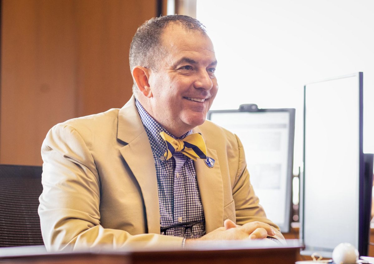 President of Eastern Illinois University Jay Gatrell in his office in Old Main during an interview with the Daily Eastern News about his first year as president. Gatrell said, Anytime you take a new job, there’s going to be a learning curve. But you know, I feel sort of blessed to have been here and to know this place and the newer students.”  