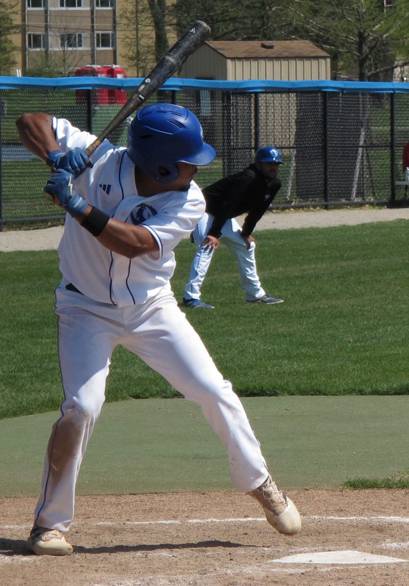 Baseballs junior infielder Danny Infante up for bat at Coaches Stadium on Sunday, April 15,2024 on the Eastern Illiniois university campus, Charleston Ill.