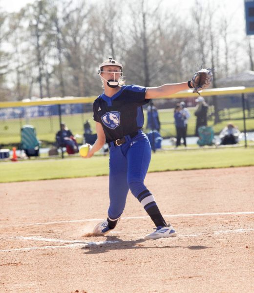 Senior pitcher Olivia Price, throws during the doubleheader home game Saturday against the Tennessee State University Tigers. The Panthers lost 5-1 against the Tigers. 