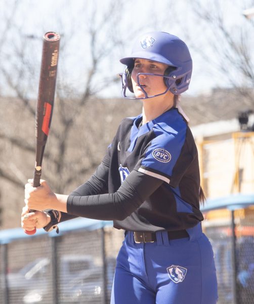 Senior Aryn Henke, up for batting as she swings and misses, during the double header against Tennessee State  University Tigers.