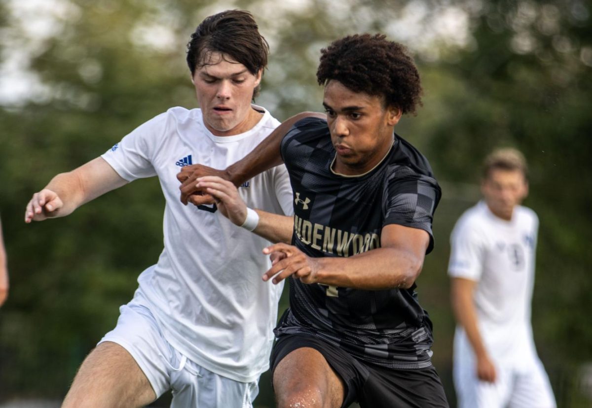 (Thumbnail Edition) Sophomore Forward Casey Welage tries to steal the soccerball from Lindenwood Lions defender at Lakeside Field Thursday afternoon. Sept. 2023