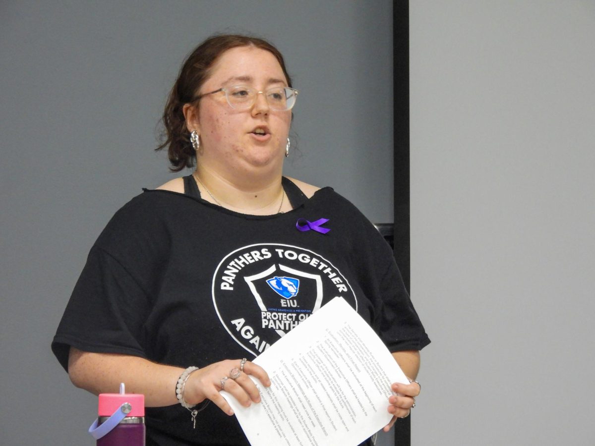 Clarie Weber was appointed as Student Body President replacing Reagan Robson at the student senate meeting in the Arcola-Tuscola room in the Martin Luther King Jr. student union on Wednesday.