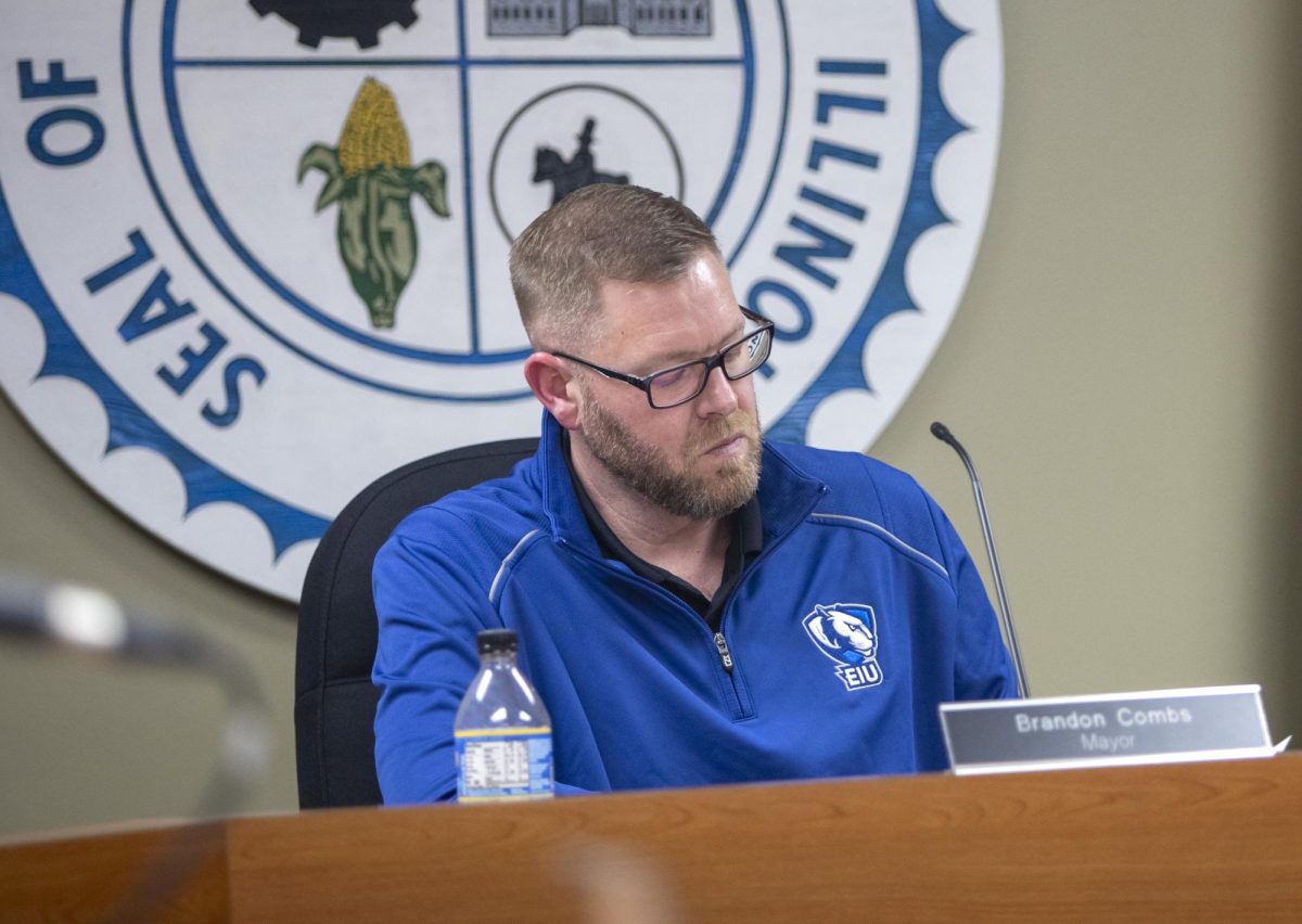 During the Charleston City Council meeting on Tuesday in Charleston's City Hall, Mayor Brandon Combs speaks about different resolutions proposed. 