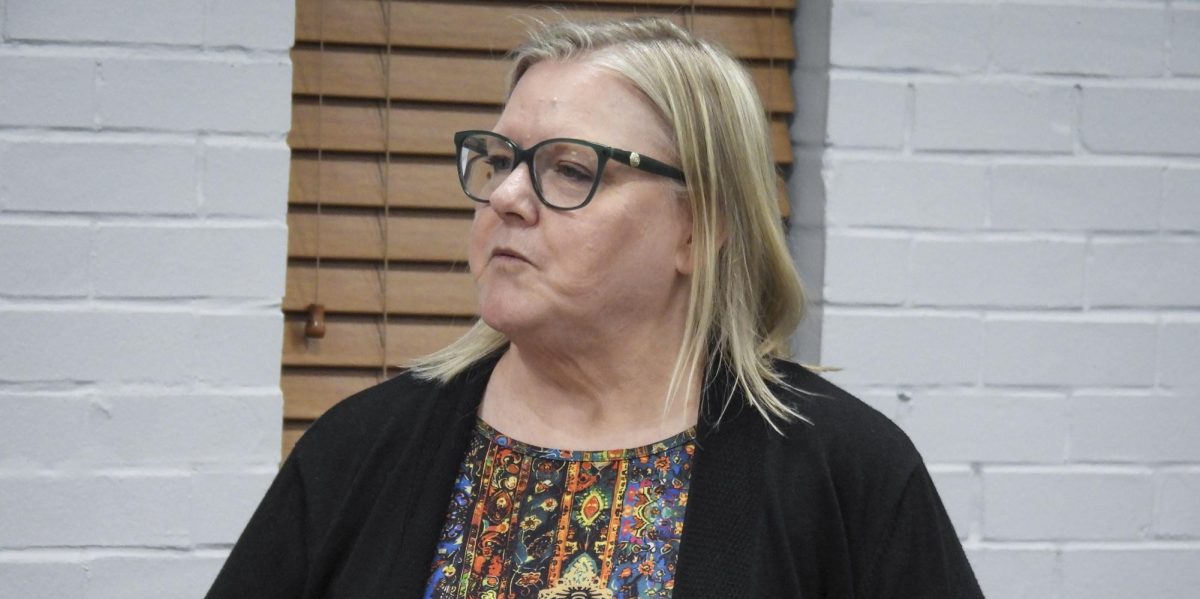 COPY- Director of Career Services Bobbi Kingery speaks about the Career Services Budget to the student senate during the Wednesday meeting in the Arcola-Tuscola room in the Martin Luther King Jr. Union.