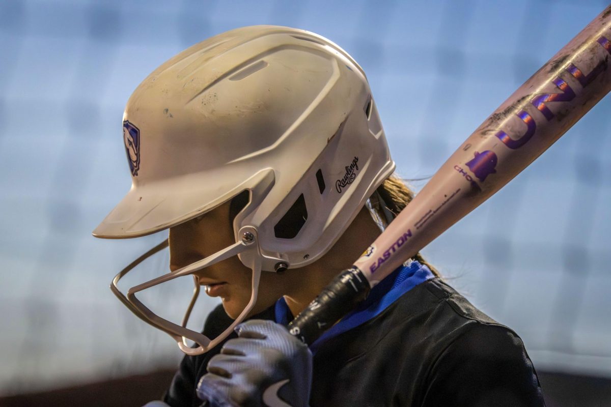 EIU softball infielder Chloe Wamboldt gets ready for her at-bat against Lindenwood in 14 innings with Eastern winning 12-11 at Williams field on March 13.