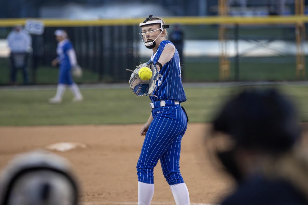 EIU sophomore pitcher Rylan Gick pitches during the team’s second game against Lindenwood on Saturday. Gick allowed six hits in EIU's 5-1 win.