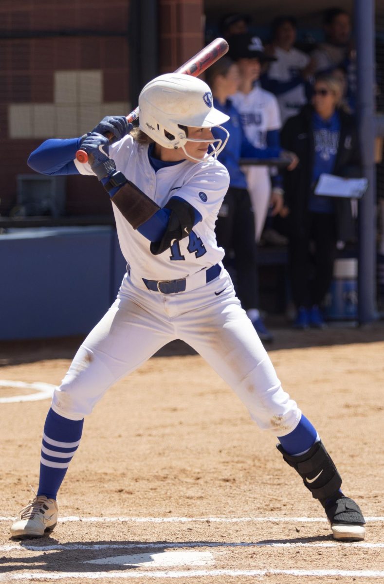 Softball senior infielder Lizzie Stiverson bats against Tennessee Tech on Sunday at Williams Field. The panthers won 7-6.